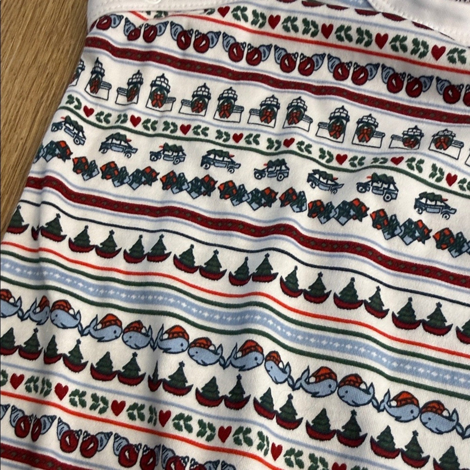 Erica Wilson Nantucket Patterned Christmas Kids One Piece Size 3-6 Months