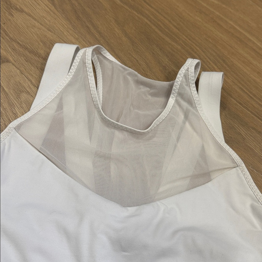 Lululemon White Mesh Athletic Tank Top - Built-in Bra - Size 8