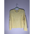 Vince Pale Yellow Cable Knit Crewneck Sweater Size Large