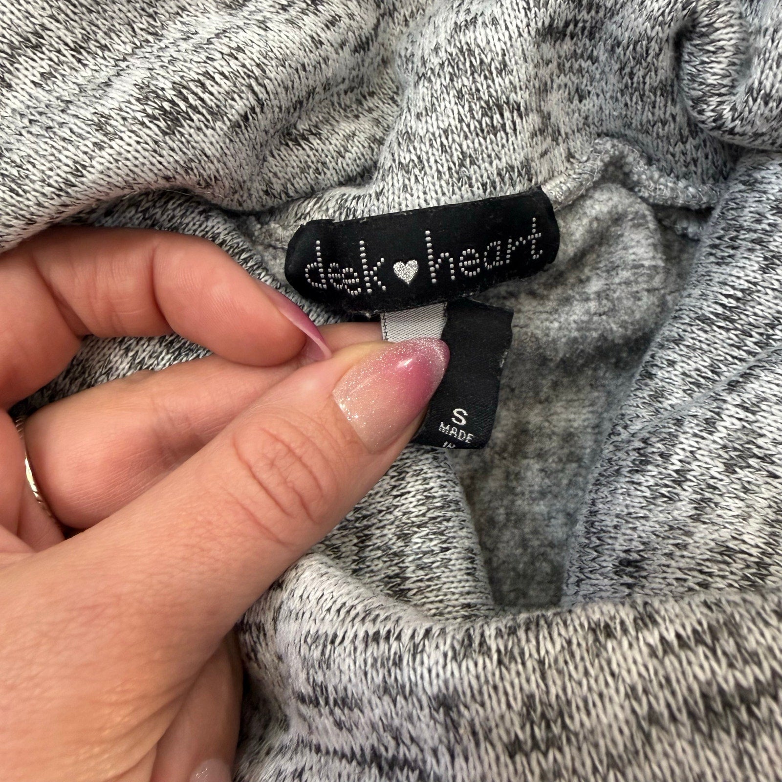 Derek Heart Women's Funnel Neck Pullover - Heather Gray Space Dye Fleece Size Small