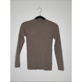 LOFT Taupe Ribbed Mock Neck Sweater Size Small