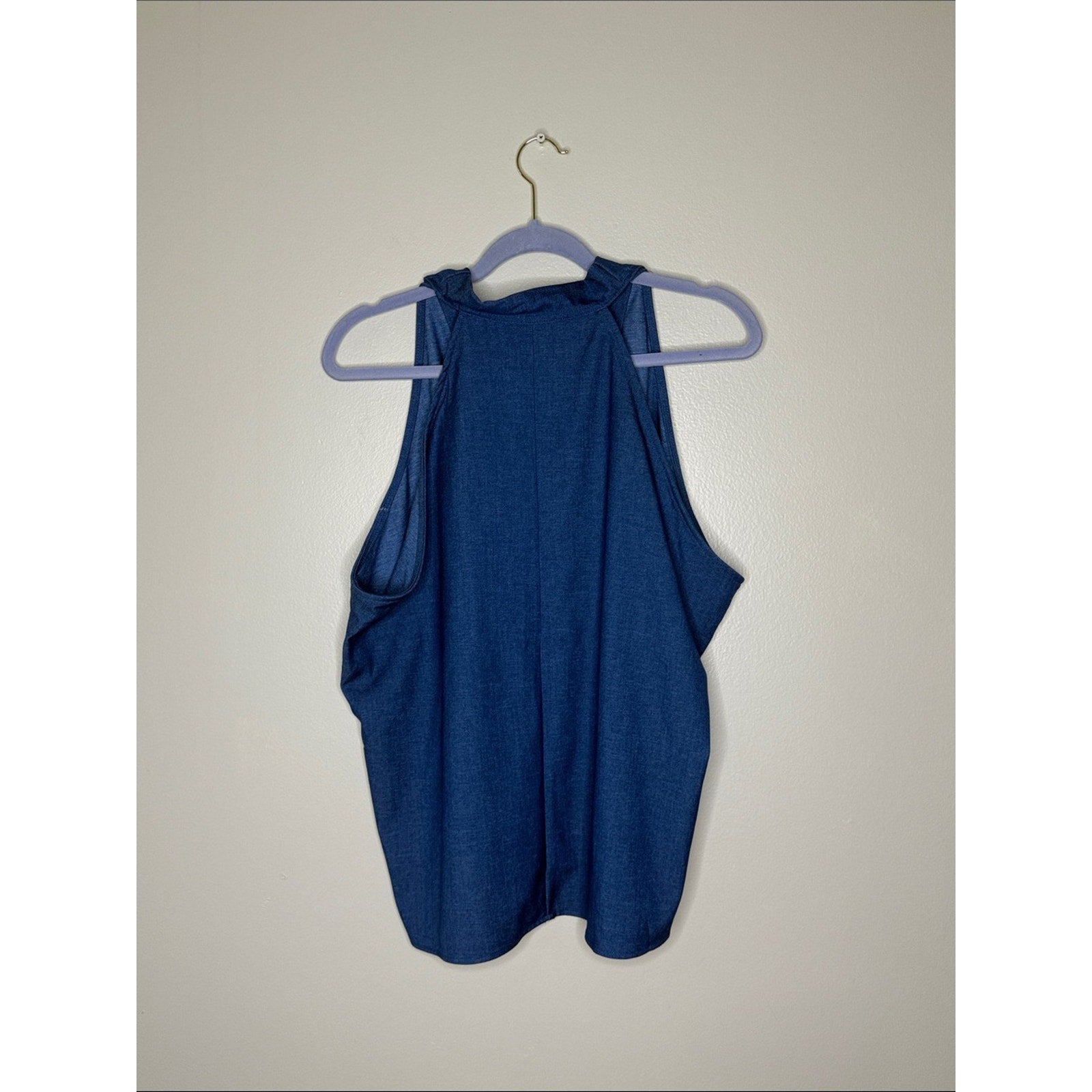 Blue Sleeveless Top and Wide-Leg Pants Set Size Large