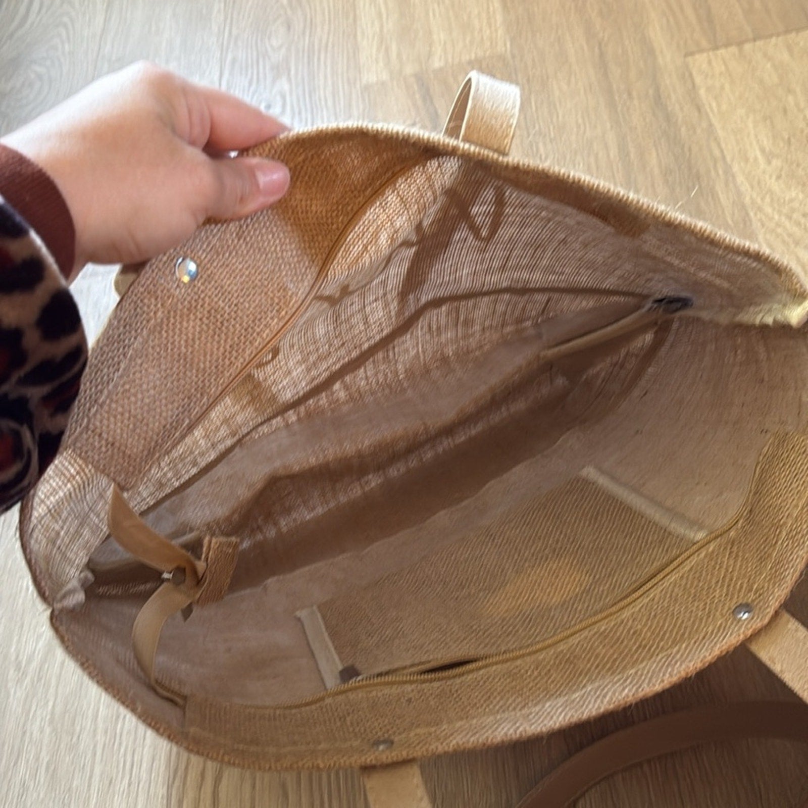 Event Blossom Tan Jute Tote Bag