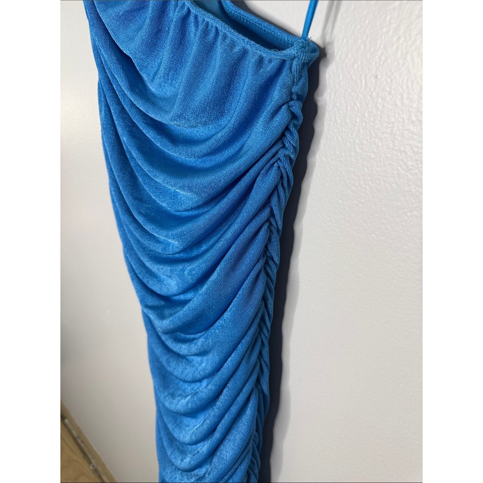 Lioness Blue / Teal One-Shoulder Ruched Bodycon Dress Size XS