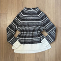Talbots Black and White Mock Neck Knit Sweater Size XL NEW!