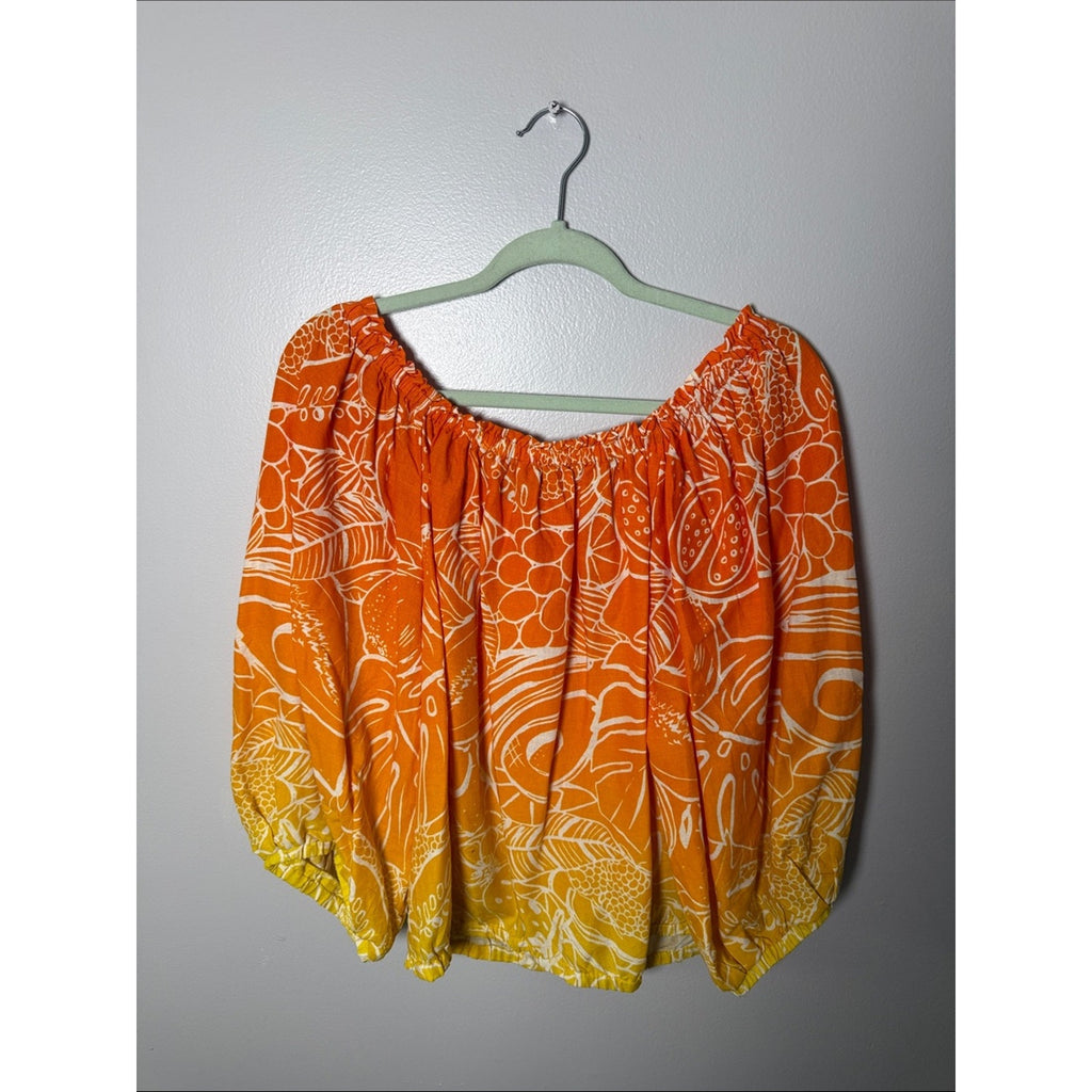 C&C California Orange to Yellow Ombre Off-Shoulder Blouse Size XL