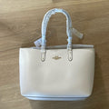 COACH Cream / White “Chalk” LTH Town Tote Top Handle Handbag NWT