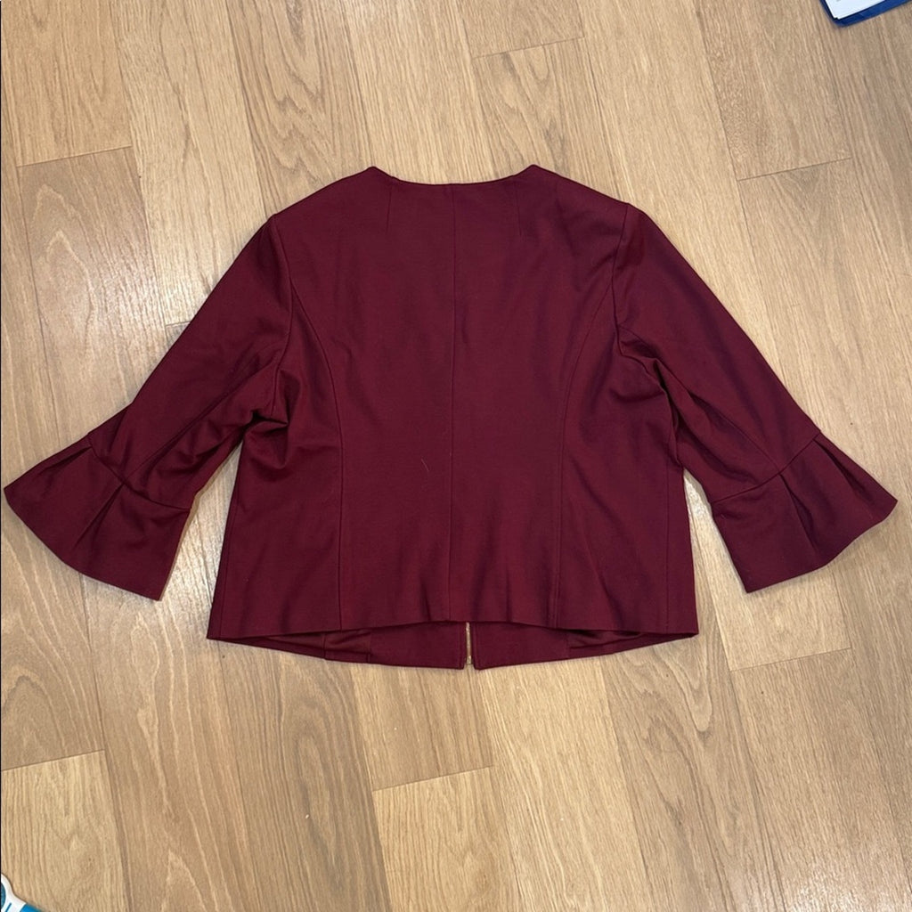 Roz & Ali Burgundy Jacket with Gold Accents Size 2X