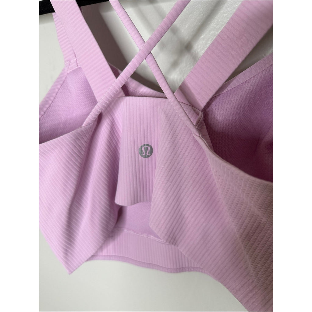 Lululemon Light Pink Ribbed Strappy Bra Size Medium