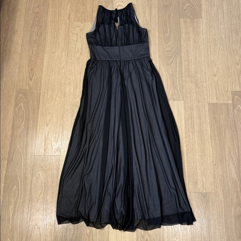 Jessica Howard Black Beaded Waist Evening Dress Size 12