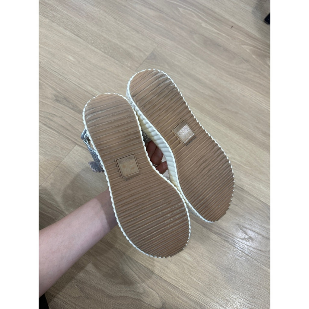 Dolce Vita Debra Metallic Silver Platform Sandals Size 9.5