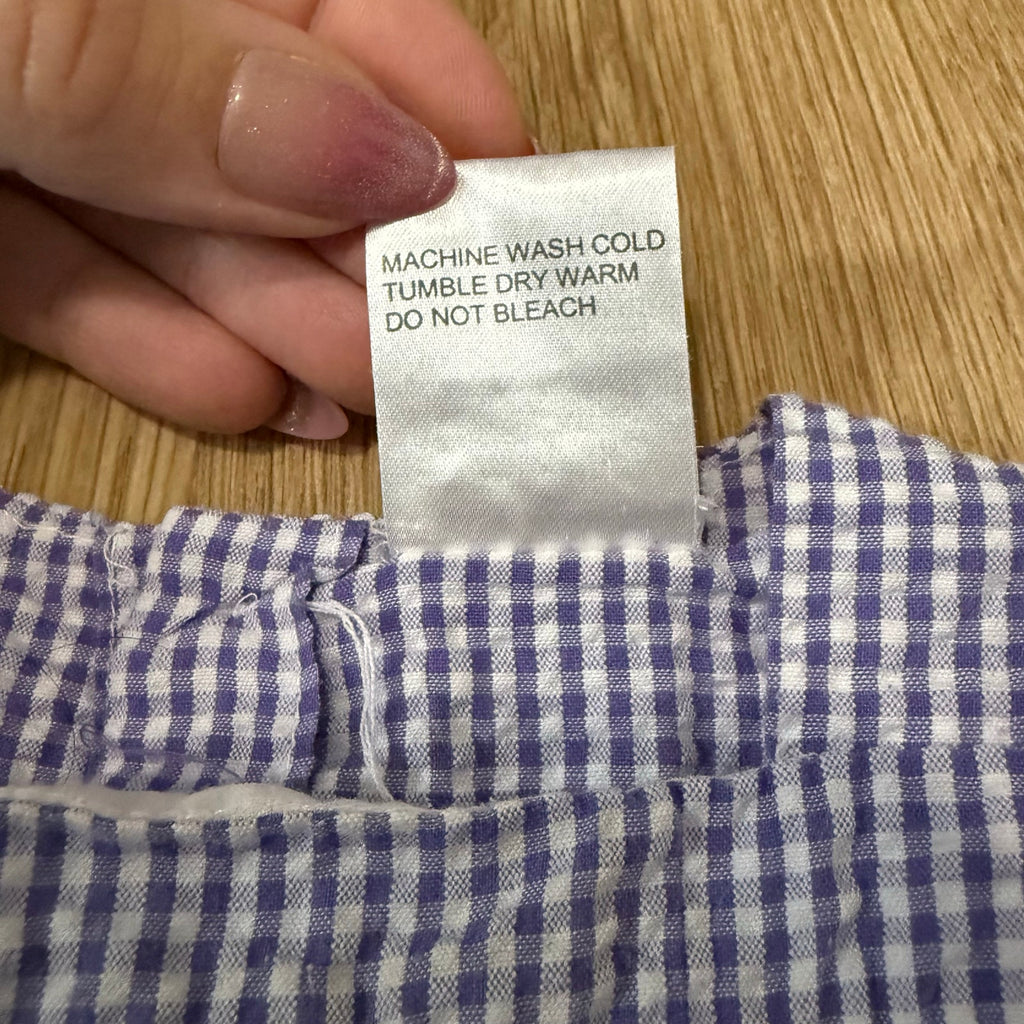 Simply Smock Blue Gingham Smocked Dress with Bicycle Embroidery Size 6 Months