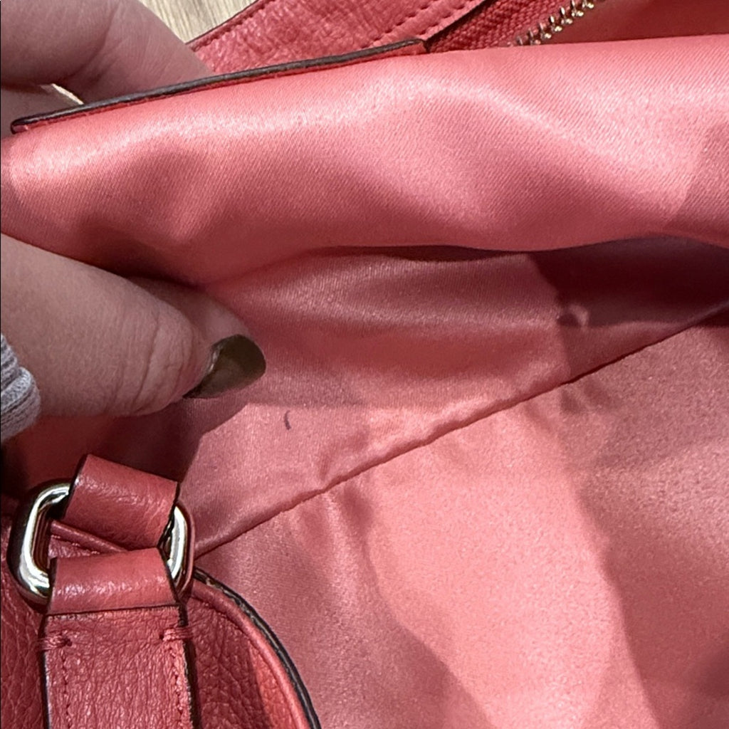 Coach Park Leather Carrie Tote in Melon Pebbled Leather