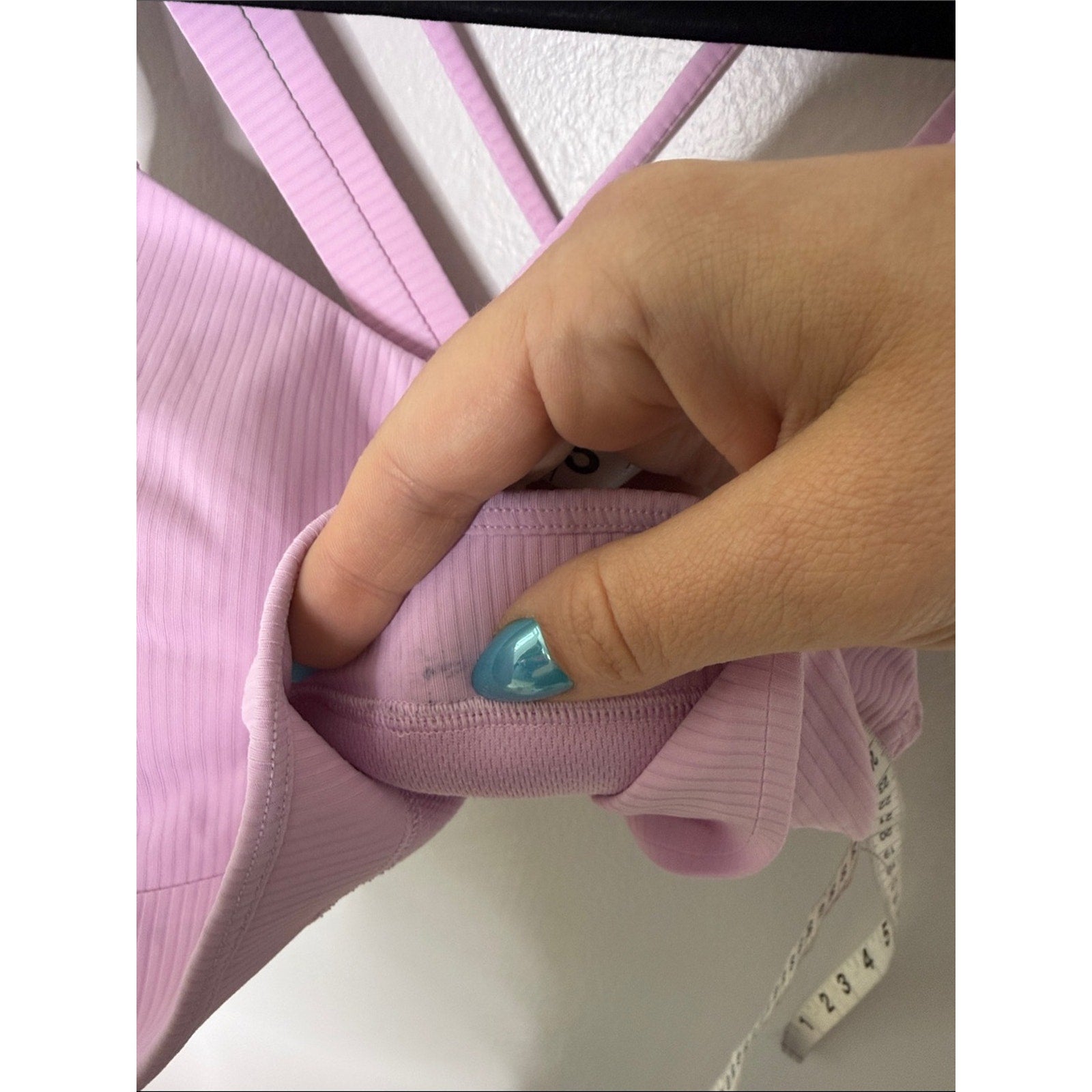 Lululemon Light Pink Ribbed Strappy Bra Size Medium