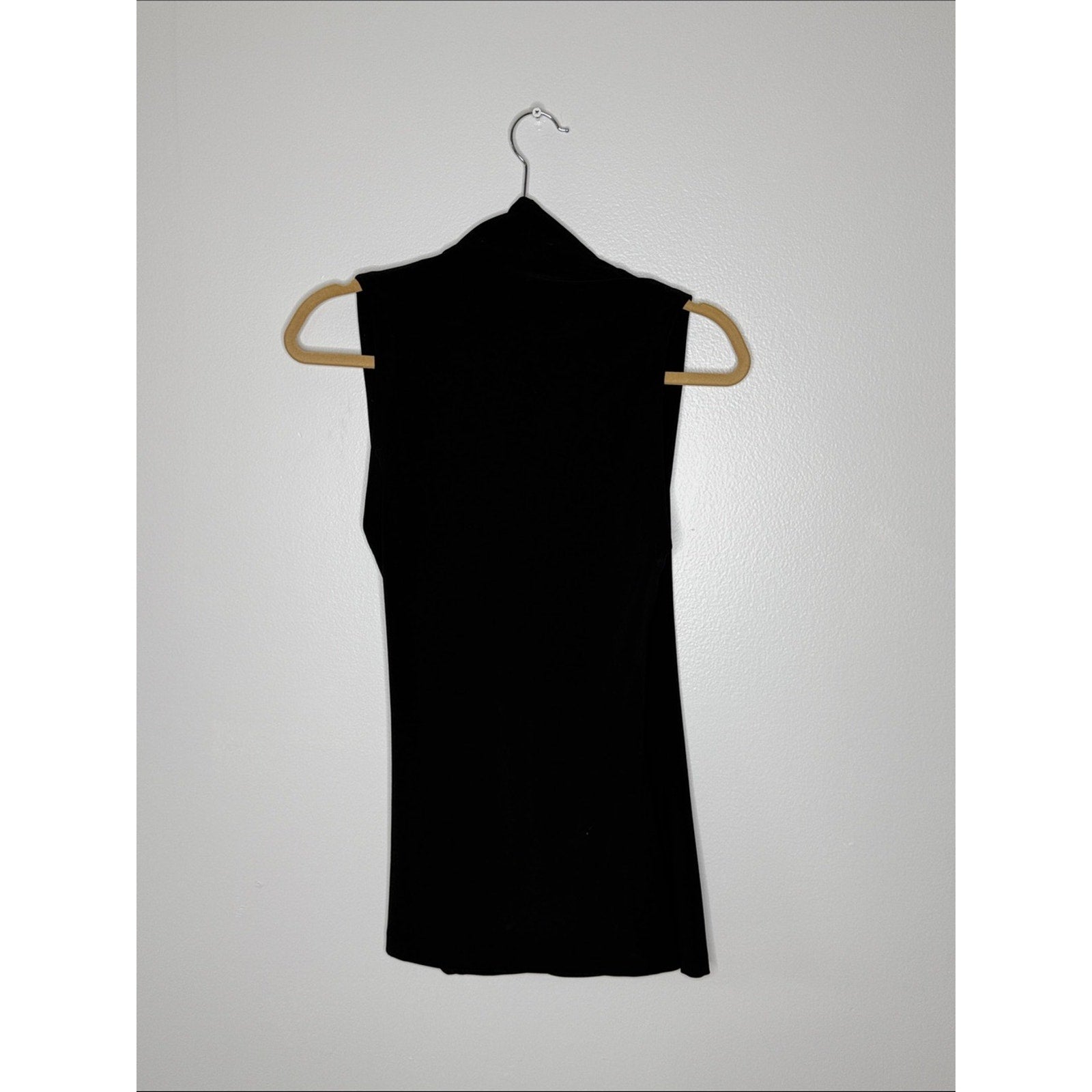 Norma Kamali Sleeveless Black Draped Faux Wrap Top Size XS