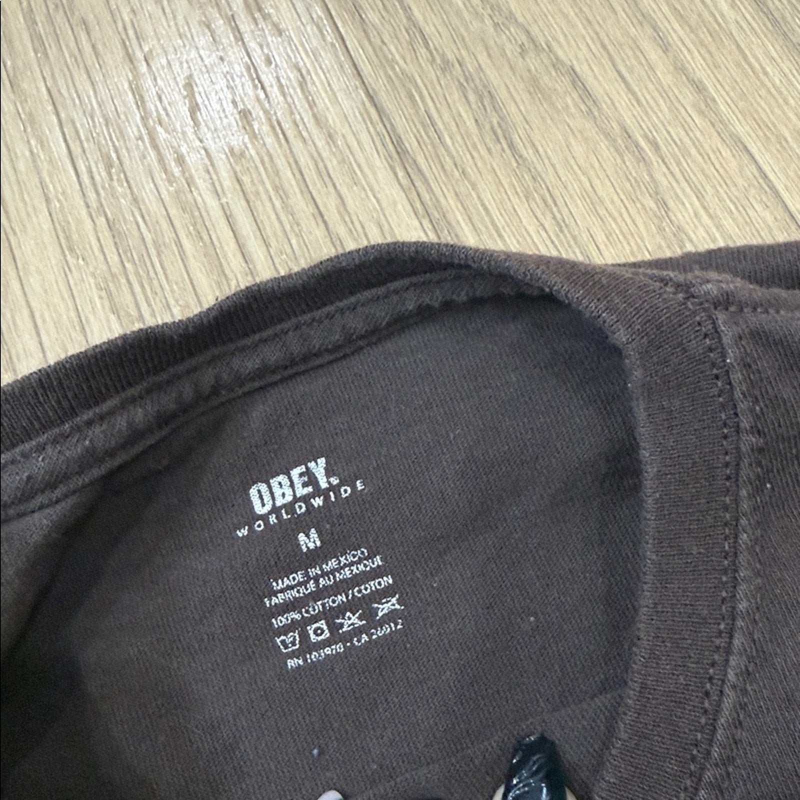 Obey Black Tee with Vibrant Blue Graphic Size Medium