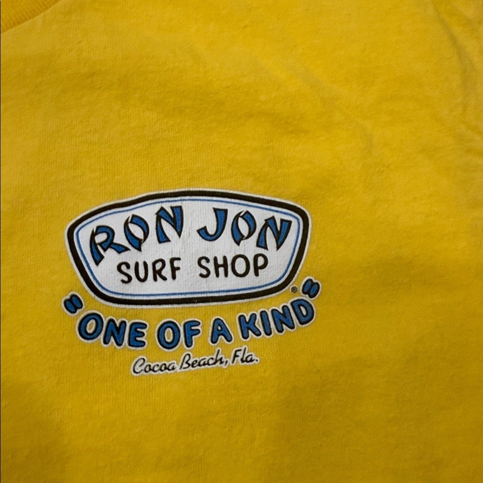Ron Jon Bright Yellow Short Sleeve Tee Size Medium