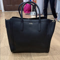 Lauren Ralph Lauren Black Pebbled Leather Tyler Tote Bag
