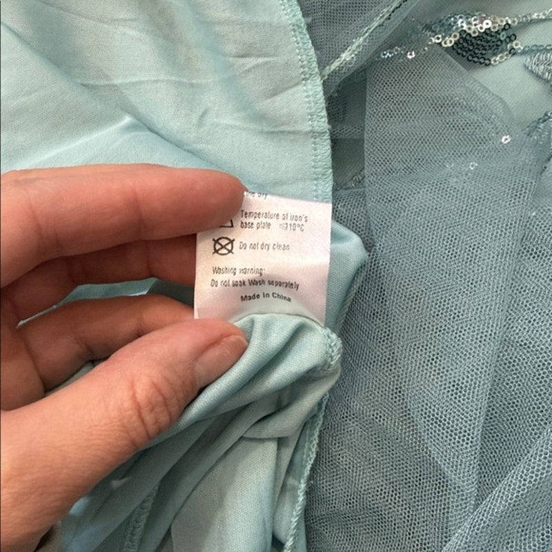 Ever Pretty Teal Sequin Embellished Gown Size 14