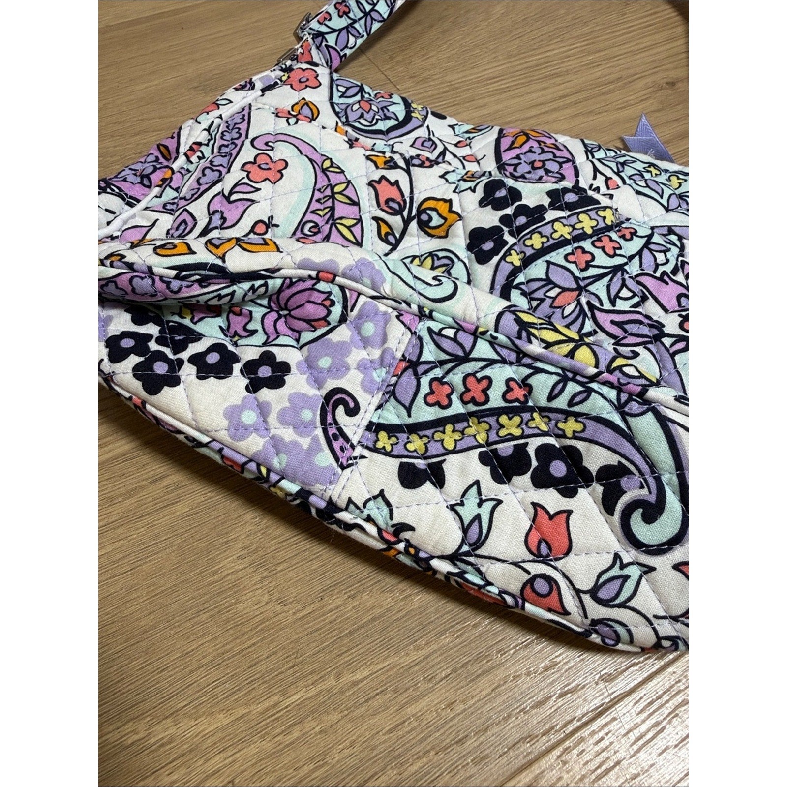 Vera Bradley Lavender Paisley Quilted Adjustable Shoulder Bag