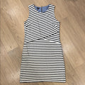 Talbots Black and White Striped Sleeveless Sheath Dress Size Medium