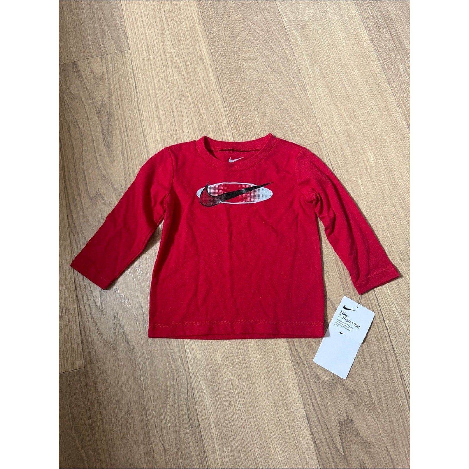 Nike Red Long Sleeve Kids' Swoosh Tee Size 12 Months NEW!