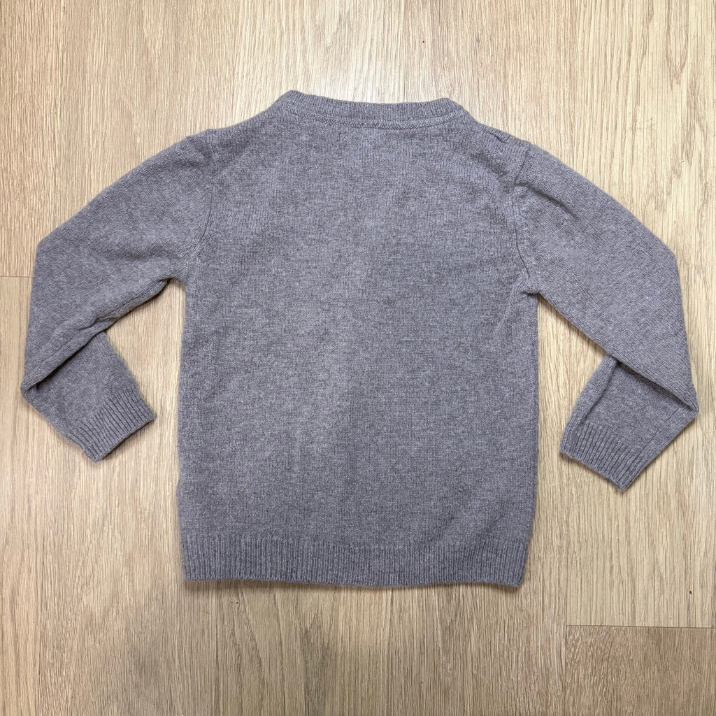 Monoprix Kids Grey Wool Crew Neck Sweater | Essential Knitwear Size 8