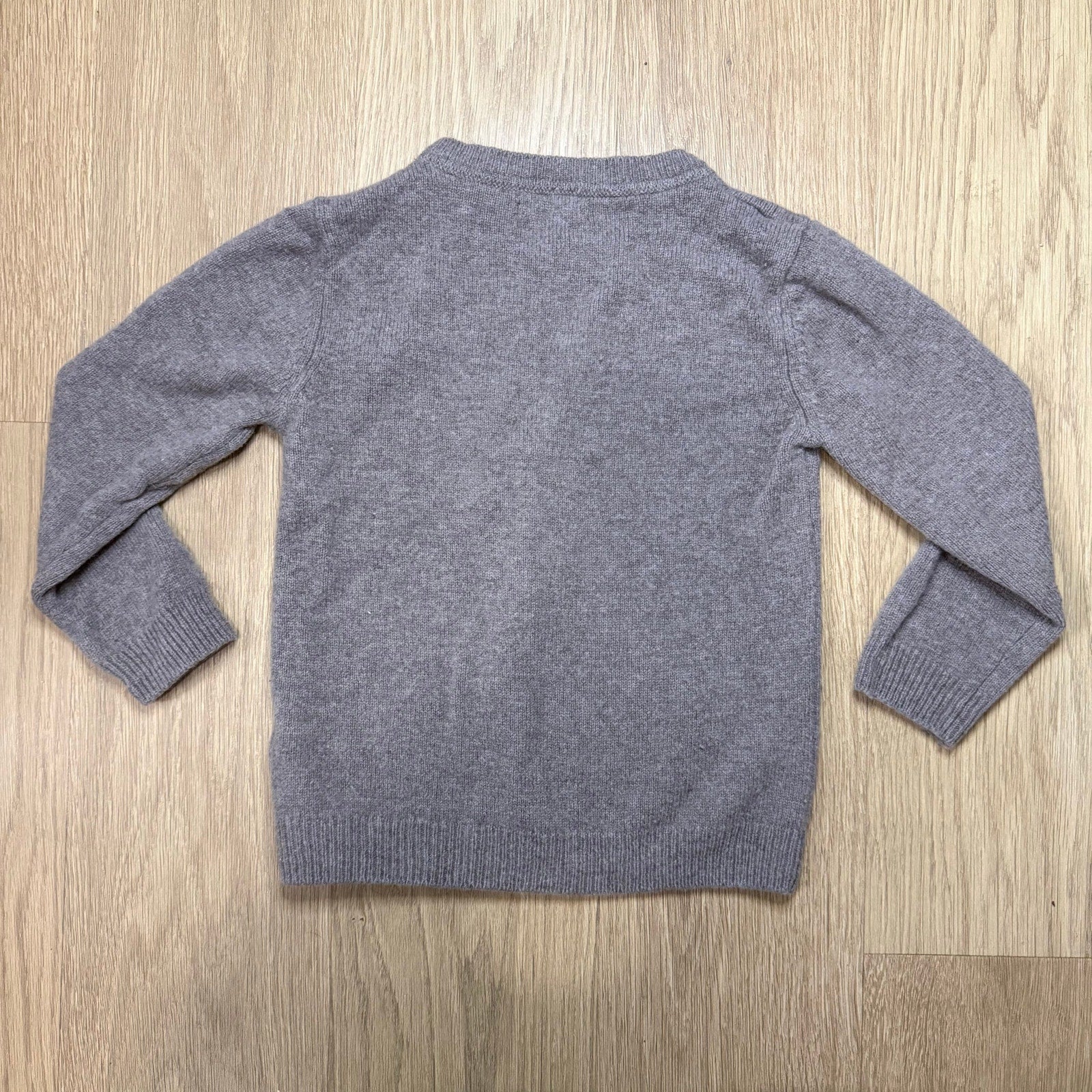Monoprix Kids Grey Wool Crew Neck Sweater | Essential Knitwear Size 8