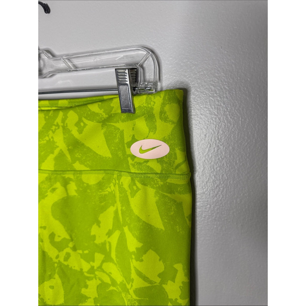 Nike Lime Green Patterned Workout Bike Shorts Size XL
