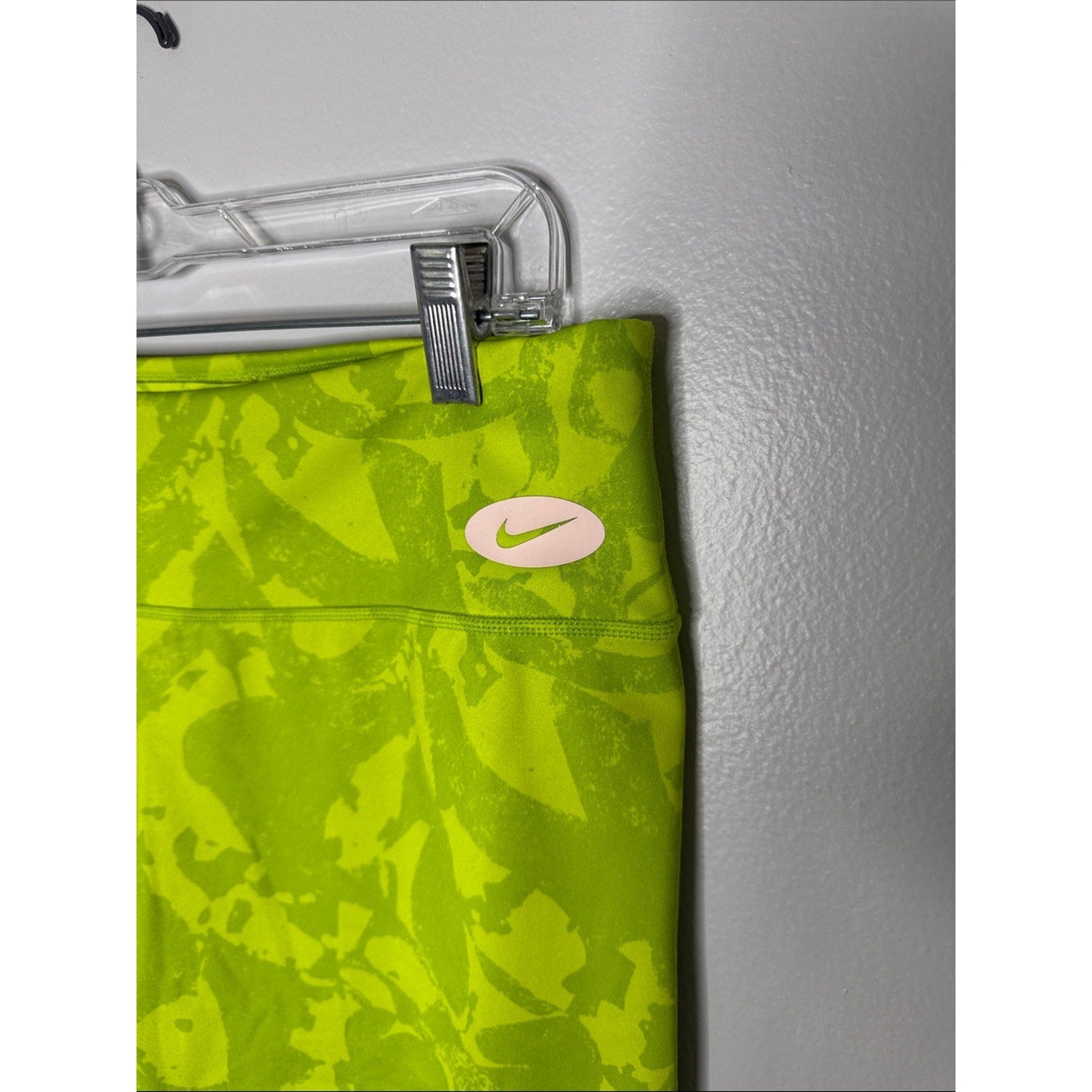 Nike Lime Green Patterned Workout Bike Shorts Size XL