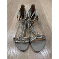 Aldo Alyson Gladiator Grey Faux Snakeskin Gold Tone Tube Strap Sandals Size 10