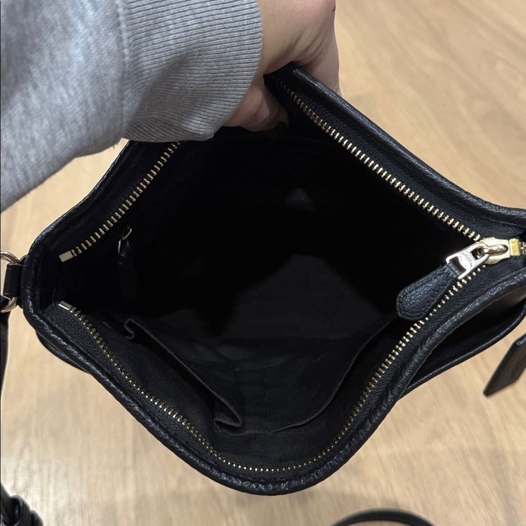 Coach File Crossbody Black Pebbled Leather Bag