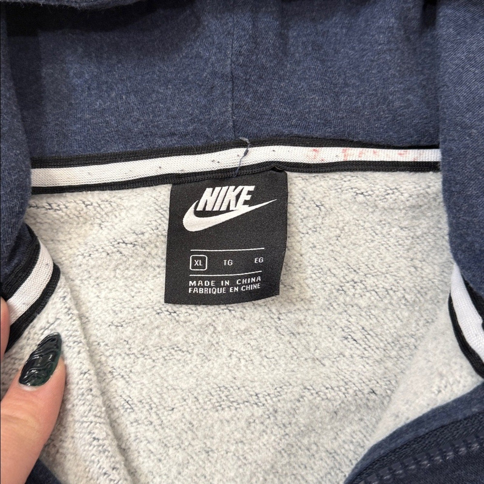 Nike Children's NSW Air Fleece Full Zip Hoodie Blue/Gray Size XL