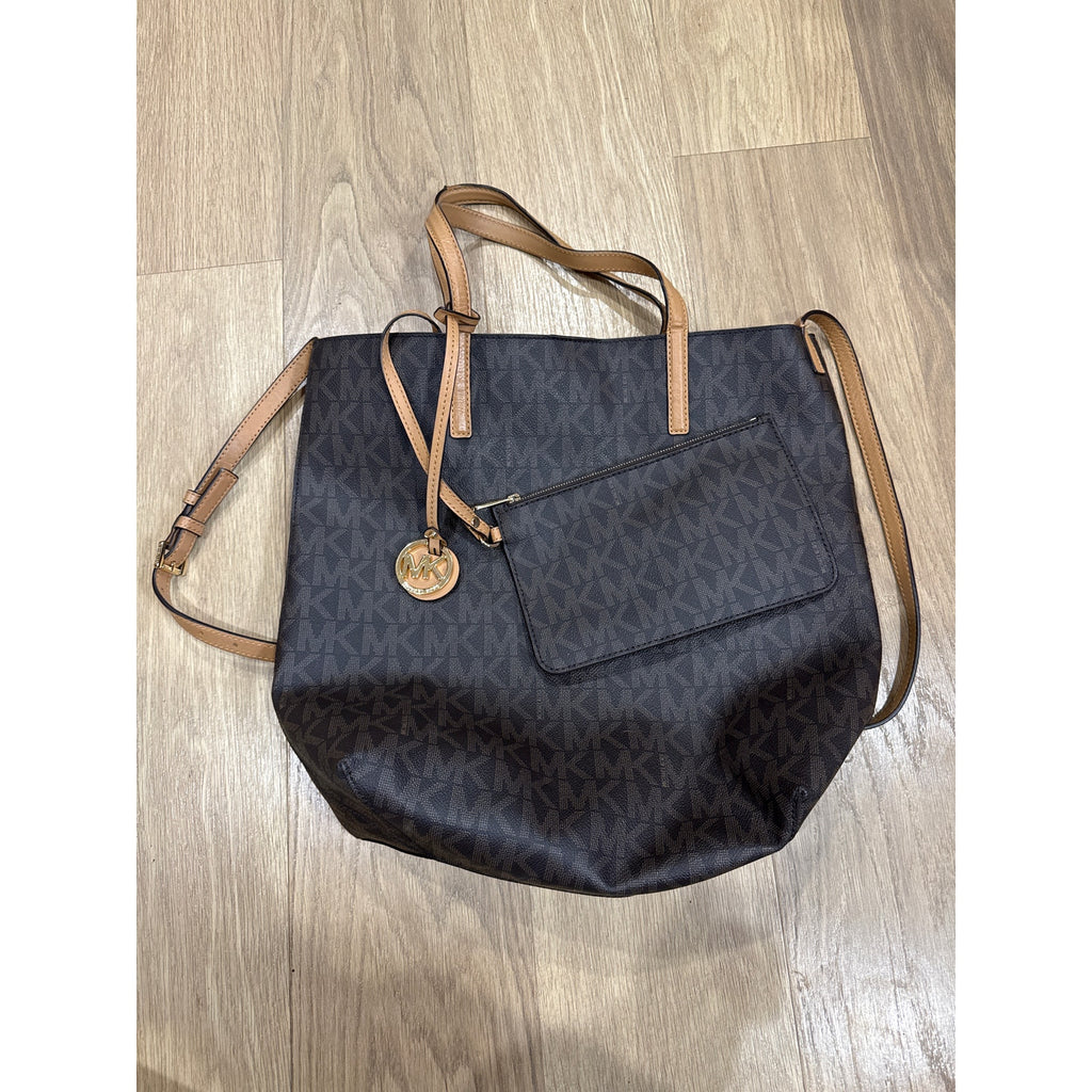 Michael Kors Hayley Large Tote Bag in Brown and Peanut Colorway