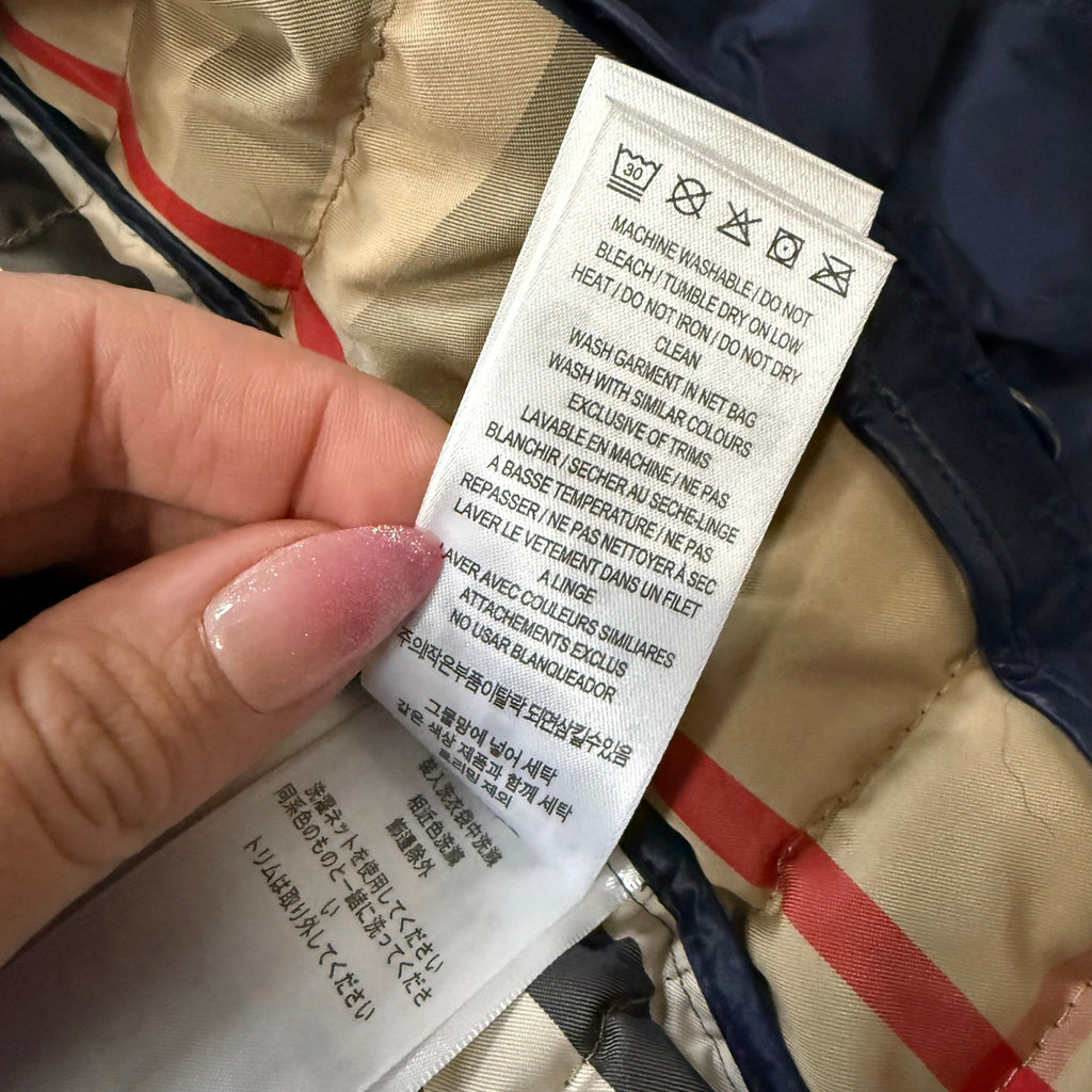 Burberry Kids Navy Blue Quilted Down Vest Size 10 Years
