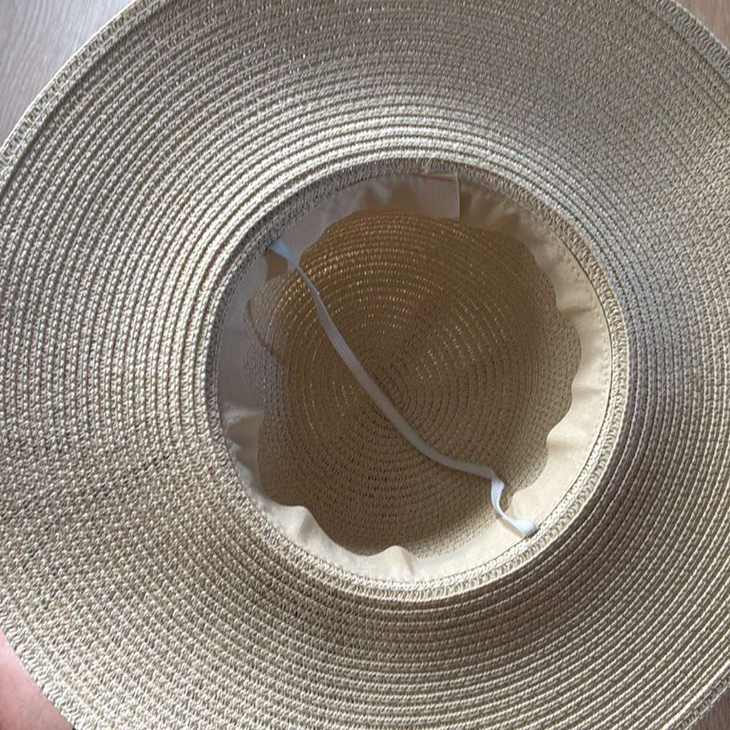 Bride Straw Sun Hat Tan and Black