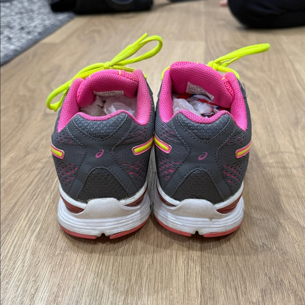 ASICS Gel-Storm 2 Women's Gray and Neon Yellow Athletic Running Shoes Size 8