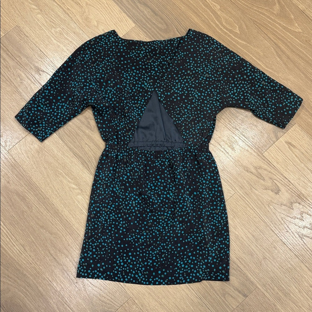 Rebecca Minkoff Sunny Dress - Black & Teal Polka Dot - Size 2