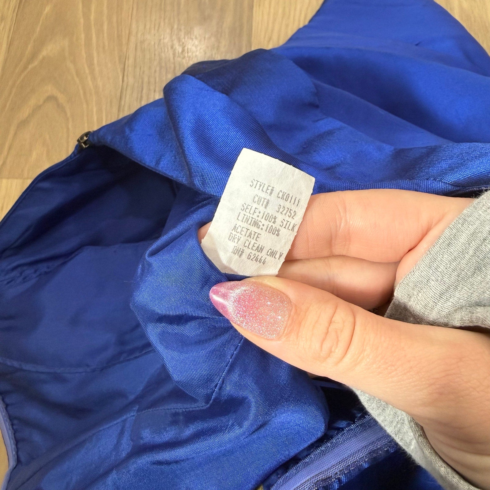 Nicole Miller Royal Blue Raw Silk Strapless Bodycon Mini Dress Size 6