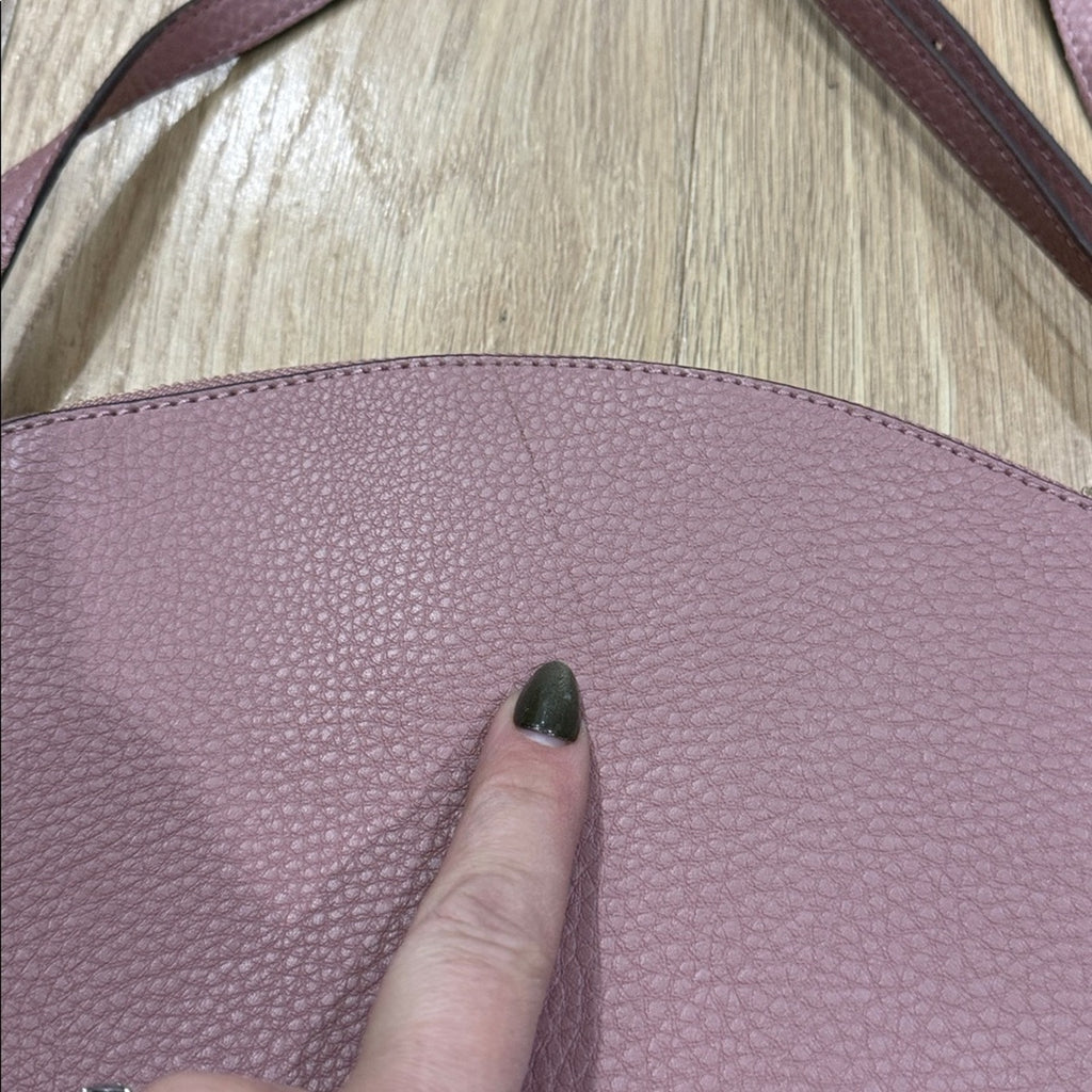 Anne Klein Textured Dome Crossbody Bag in a Mauve / Pink