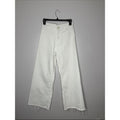 Zara White High-Waist Wide Leg Raw Hem Jeans Size 4