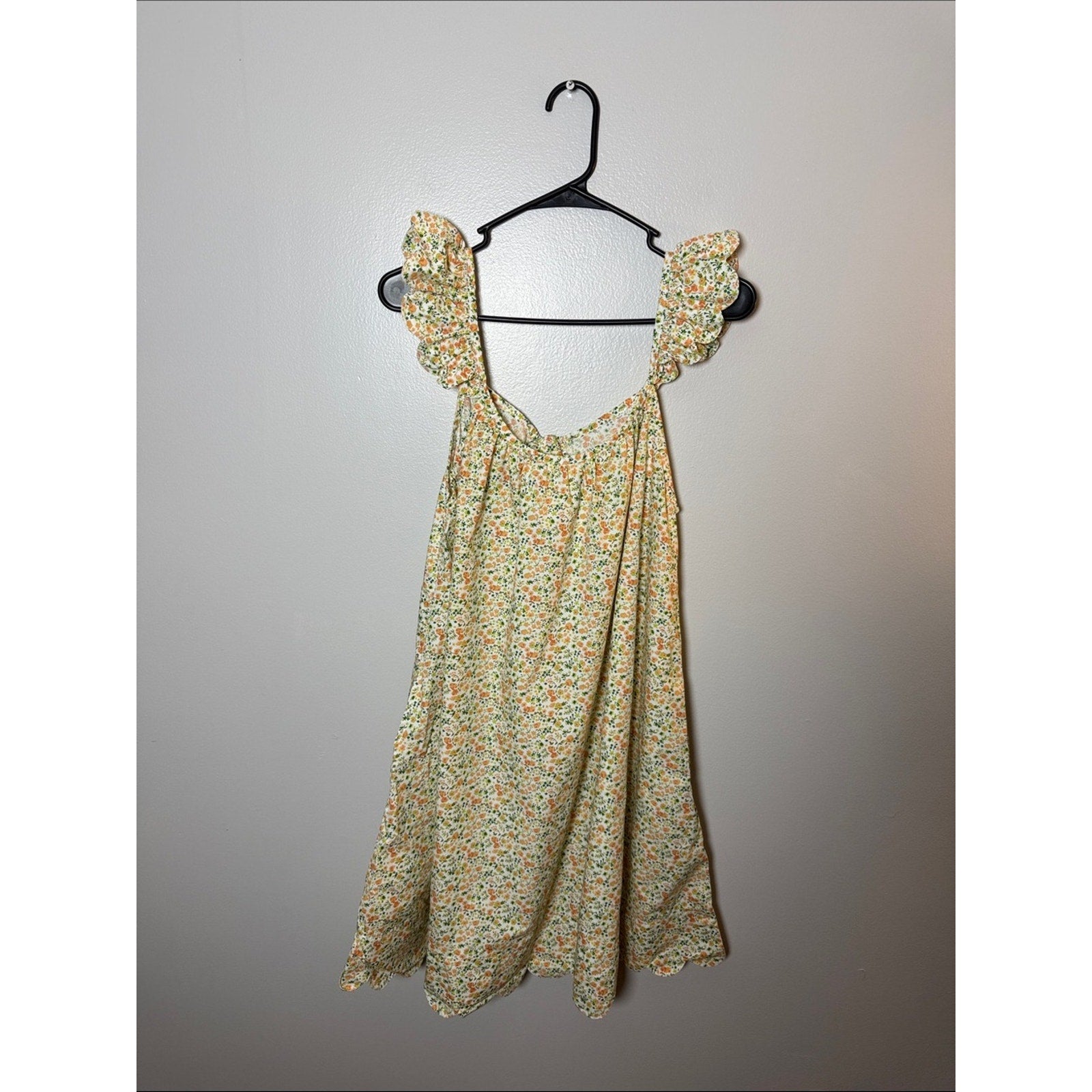 Piyama Yellow Floral Ruffled Strap Sundress Size Medium