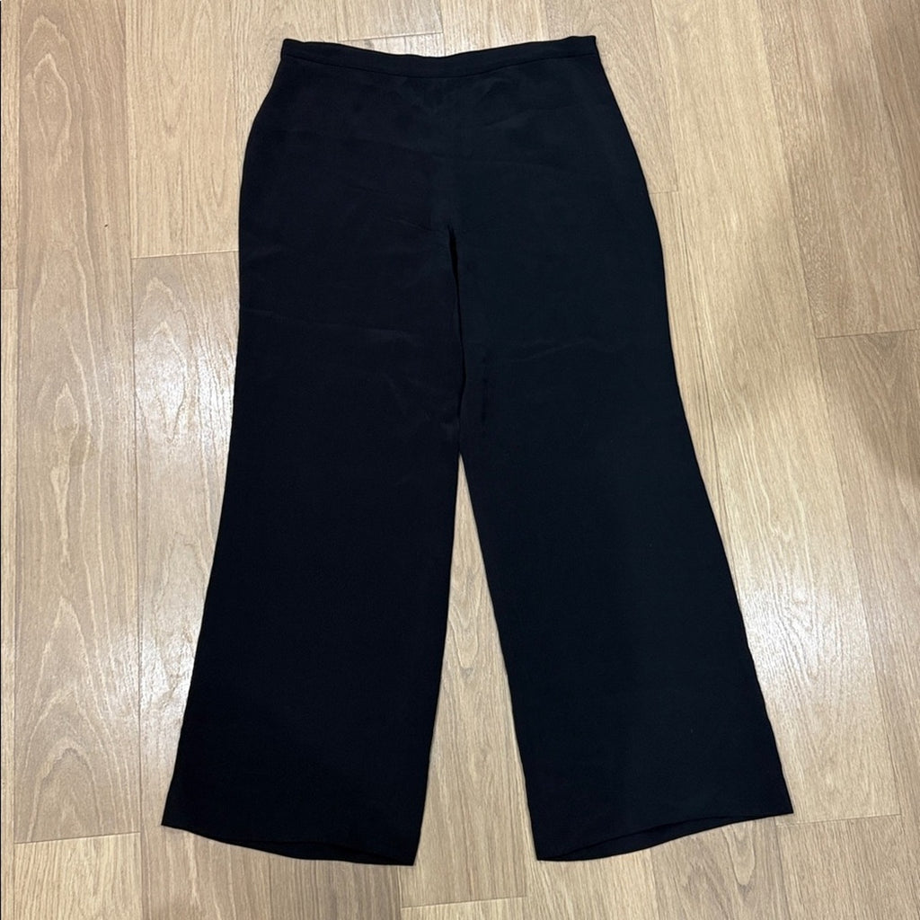 Ralph Lauren Elegant Black Silk Trousers Size 16