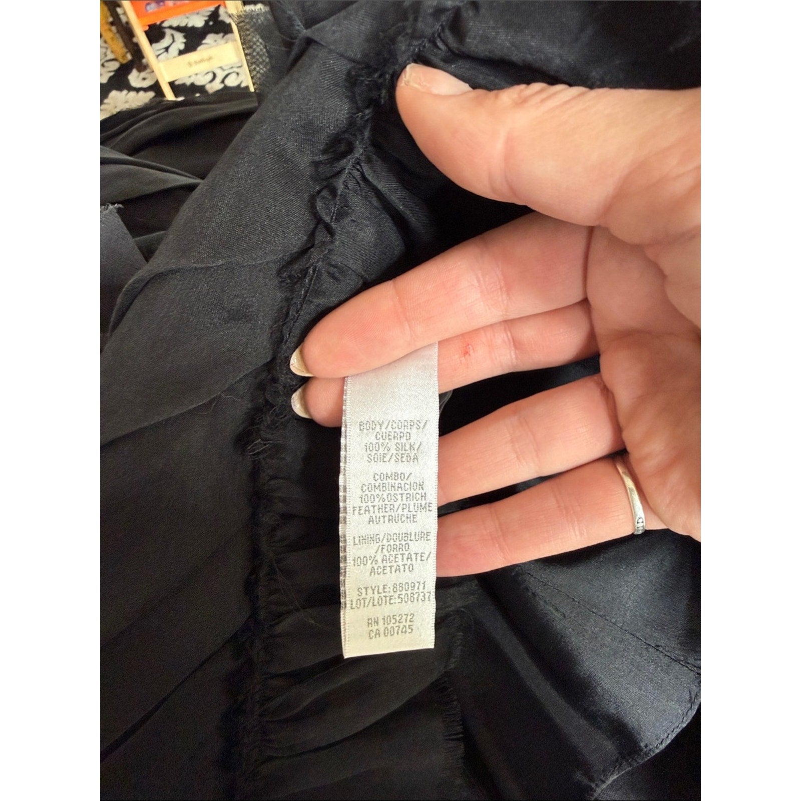 Nina Raynor Black Strapless Ruffled Cocktail Dress Size 10