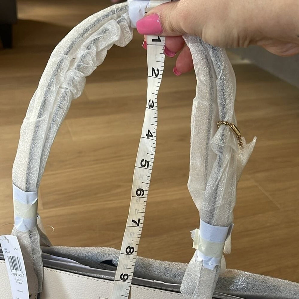 COACH Cream / White “Chalk” LTH Town Tote Top Handle Handbag NWT