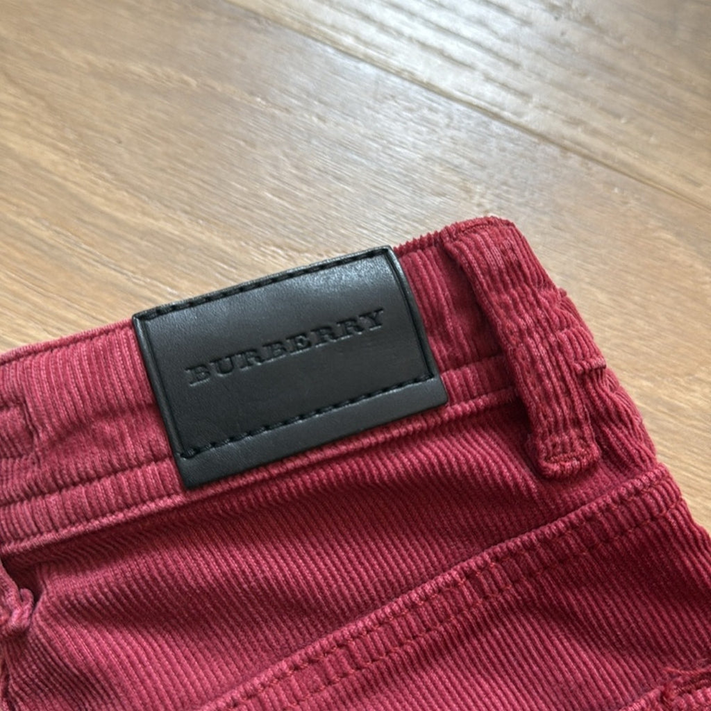 Burberry Children's Burgundy Corduroy Trousers - Size 4Y, Regular Fit