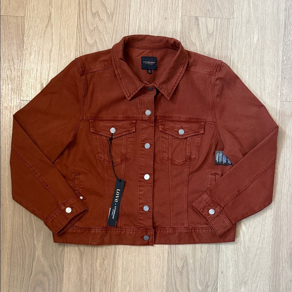 NWT Liverpool Women's Rust Jean Jacket Size XL Petite