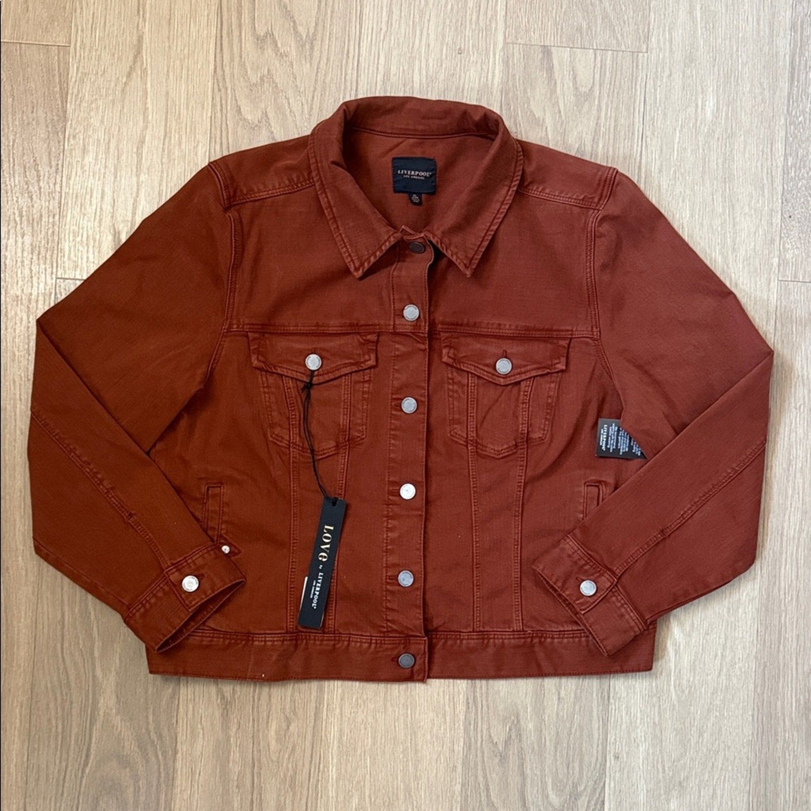 NWT Liverpool Women's Rust Jean Jacket Size XL Petite