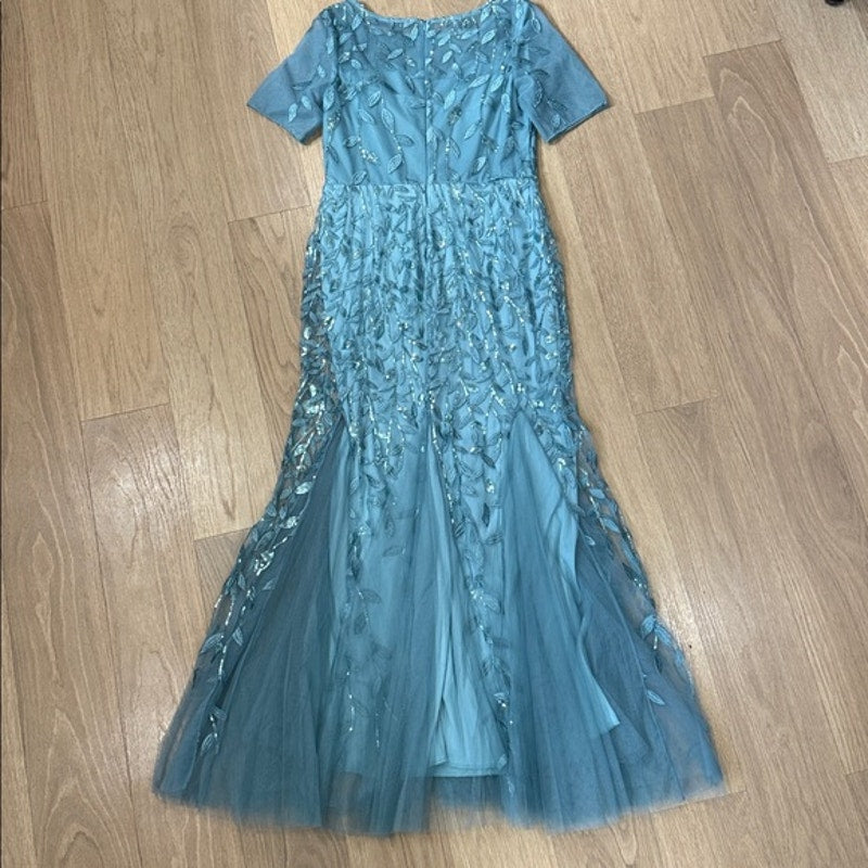Ever Pretty Teal Sequin Embellished Gown Size 14