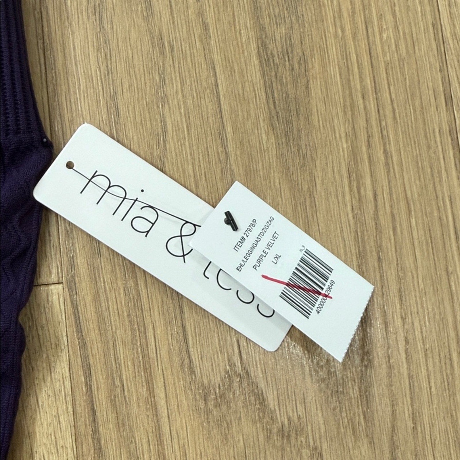 Mia & Tess Textured Purple Leggings Size L/XL NEW!